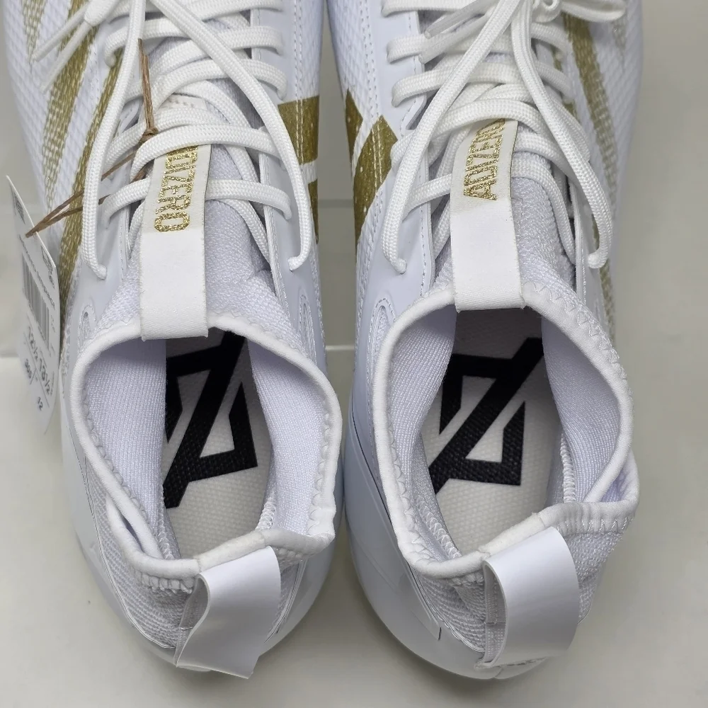 Adidas Adizero Impact MID Football Cleats White Gold IF2476 Men's Size 11 New